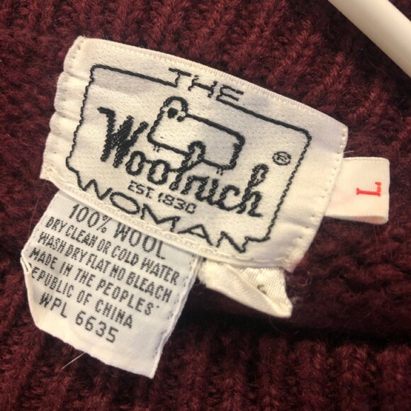 Vintage The Woolrich Woman Sweater Red Wool Knit Size L - Picture 4 of 5